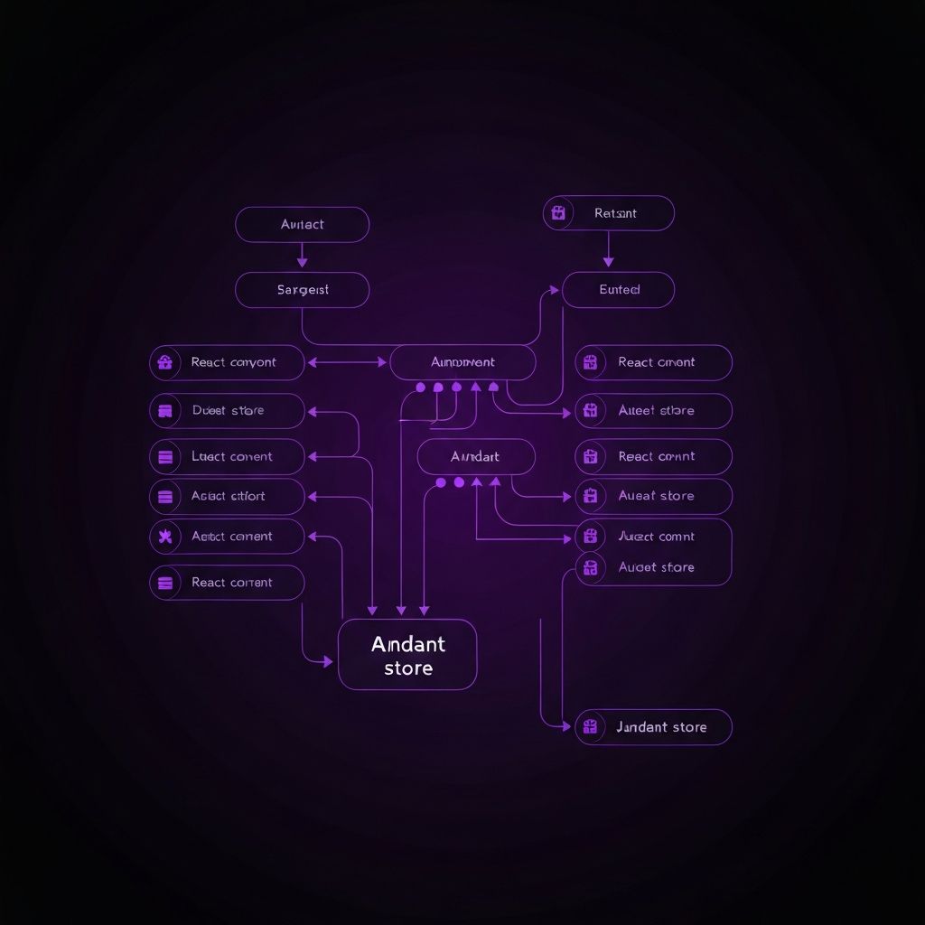 State management flow diagram showing component relationships